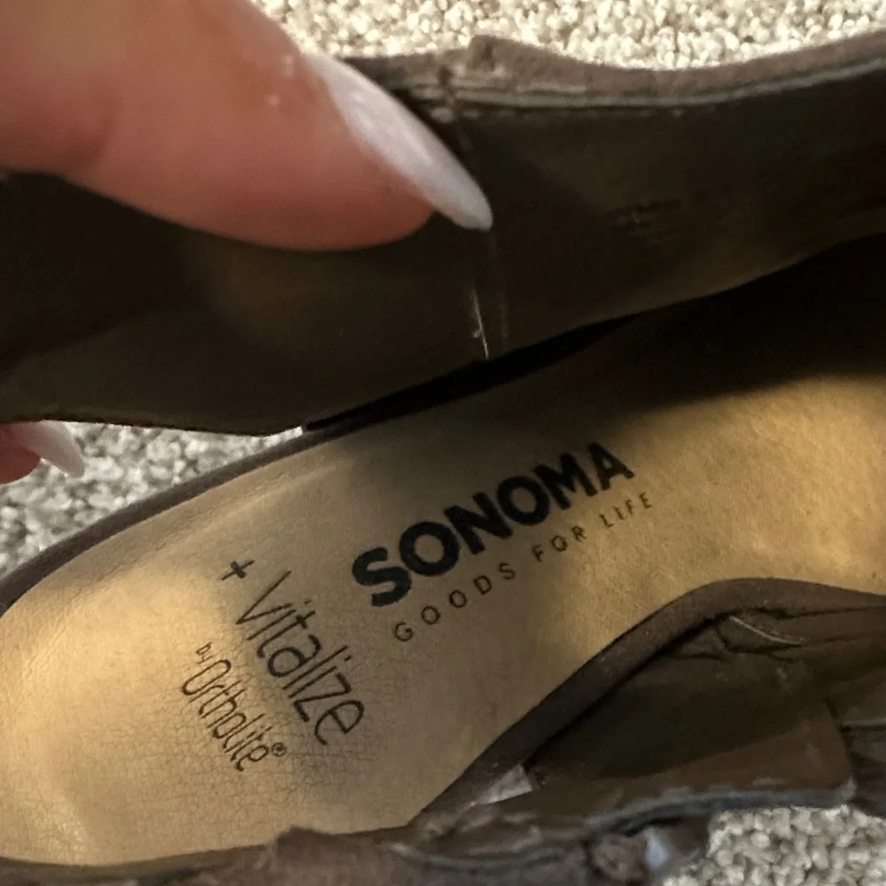 Sonoma Dark Brown Heeled Peep-Toe Boots - Picture 2 of 3